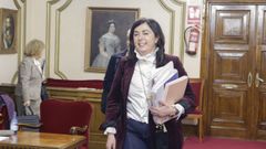 Elena Candia, tras un pleno en el ayuntamiento de Luego el mes pasado.