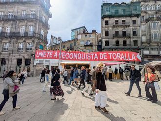 Imagen de archivo de una protesta sobre el conflicto de Toralla en la Porta do Sol