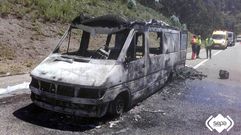 Incendio de una autocaravana en Ribadesella