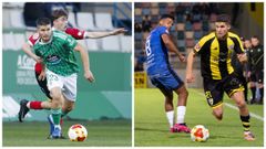 �lvaro Pe�a, con la camiseta del Racing y con la del Barakaldo