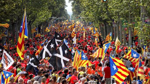 Celebraci�n de la Diada en las calles de Barcelona