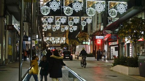 Iluminación en la calle Concordia de Ourense