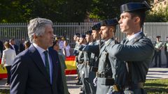 El ministro del Interior, Fernando Grande-Marlaska, durante la inauguraci�n del nuevo cuartel de la Guardia Civil de Mieres (Asturias)