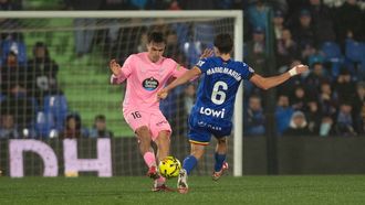 Miguel Rom�n llev� la manija del centro del campo del�Celta en Getafe.