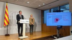 El consejero�catal�n de Agricultura, �scar Ordeig, durante la rueda de prensa donde habl� de las �ltimas novedades