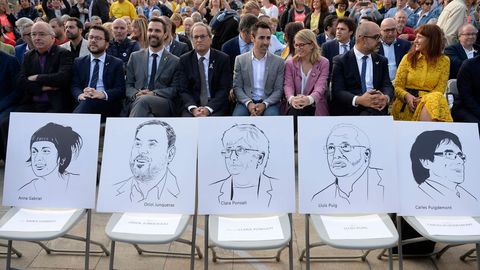 Homenaje independentista a los politcos huidos o presos