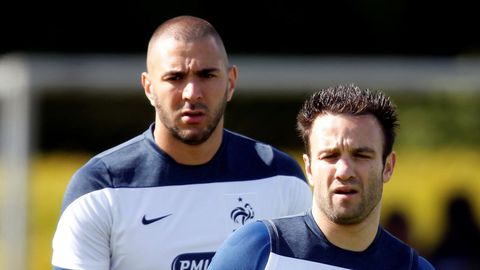 Benzema, a la izquieda, y Valbuena, a la derecha, en una imagen del a�o 2014