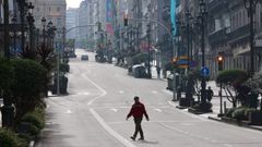 La calle Urzaiz de Vigo, casi vaca