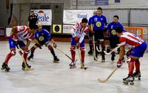 Imagen del choque entre el Vendrell y el Pat�n Cerceda, con triunfo rojiblanco (1-3).