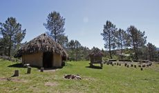 Representaci�n en Campo Lameiro de un antiguo asentamiento castrexo