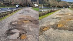 Este es el estado en que se encuentra la va de servicio de la carretera N-120 en A Pobra do Brolln