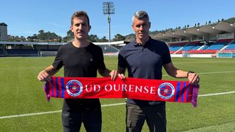 Juan Carballo, nuevo entrenador de la UD Ourense, acompa�ado de Pol Bueso, quien coger� el cargo de segundo entrenador del equipo