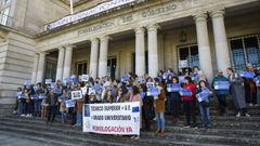 Concentración de técnicos superiores sanitarios en Pontevedra, el pasado marzo