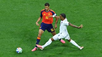 Rodri, en el inicio del partido ante Cabo Verde