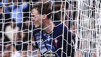 Williot Sweberg, tras uno de los goles que marc� con el Celta al Real Madrid en el Bernab�u en diciembre.