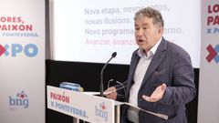 El candidato del BNG a la alcald�a de Pontevedra, Miguel Anxo Fern�ndez Lores, durante la presentaci�n de su programa electoral