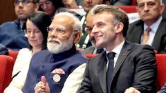 Emmanuel Macron y Narendra Modi.
