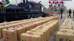 Material incautado en el mayor alijo de hach�s en Catalu�a