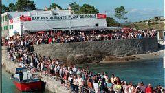 El muelle en el que permanec�an los turistas sin poder embarcar ten�a un aspecto diferente al actual.