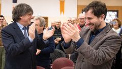 Los eurodiputados Carles Puigdemont y Toni Com�n, durante la constituci�n de la asamblea territorial del Consejo de la Rep�blica.