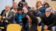 Ana Mara Cameno, conocida como la reina de la coca, junto al resto de acusados en el arranque del juicio en la Audiencia Nacional.