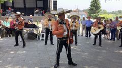 Actuación de un grupo de mariachis en las fiestas de Guitiriz de hace años
