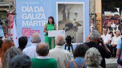 Ana Pont�n, durante a s�a intervenci�n na homenaxe do BNG a Alexandre B�veda en Pontevedra