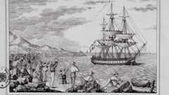 La corveta Mar�a Pita, que llev� a los ni�os exp�sitos, en Am�rica.