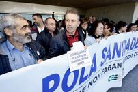 A mediod�a volvi� a haber una concentraci�n en el hospital.