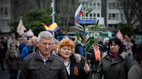 La manifestación de UGT y CC. OO. en A Coruña fue la más numerosa de Galicia en este Primero de Mayo.