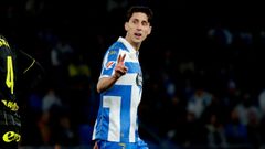 Samuele Mulattieri, durante el partido del D�por ante el Zaragoza.