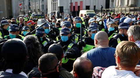 Manifestaci�n en Londres contra los confinamientos