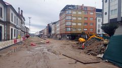 Imagen de las obras cuatro meses despu�s de que se levantase el adoqu�n 