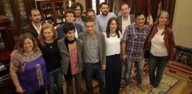 <span lang= es-es >El equipo</span>. De izquierda a derecha y de delante a atr�s: Roc�o  Fraga, Eugenia Vieito, Claudia Delso, Xulio Ferreiro, Silvia Came�n, Rodri Su�rez (asesor), Mar�a Garc�a, Daniel D�az, Jos� Manuel Sande, Alberto Lema, Iago Mart�nez (asesor), Xiao Varela y Benedicto �lvarez (asesor). 