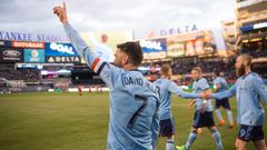 David Villa tras marcar su gol nmero 400