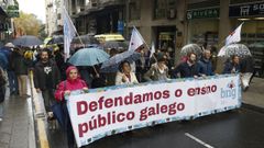 Imagen de la manifestaci�n de profesores en Ourense contra la precariedad laboral el pasado 29 de octubre