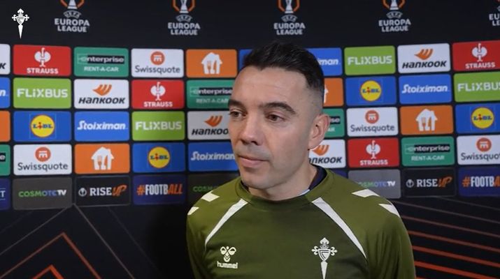 Iago Aspas, tras el partido entre Celta y PAOK.