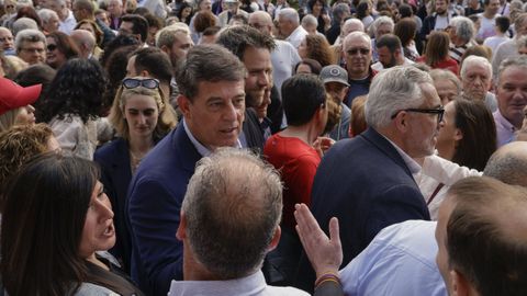 El secretario general del PSdeG, Jos&eacute; Ram&oacute;n G&oacute;mez Besteiro, en la movilizaci&oacute;n de&nbsp;este viernes en Lugo.