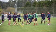Un entrenamiento del Pontevedra CF en A Xunqueira