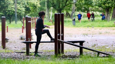 Deporte individual en Castrelos en Vigo esta ma�ana 