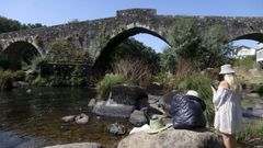El ro Tambre, el pasado jueves en A Ponte Maceira, entre Ames y Negreira, aguas abajo del punto de captacin para abastecer a Santiago