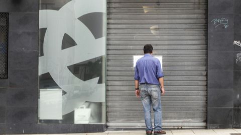 La sede del INEM cerrada, durante la pandemia