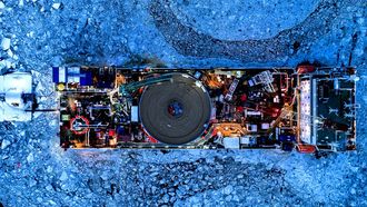 Vista a�rea del buque Ulisse, que forma parte de la flota del gigante grupo Prysmian especializada en cable submarino.