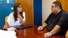 Natalia Botana y Francisco P�rez se reunieron en la sede de Portos de Galicia