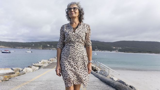 Josefa Brenlla, onte, en Laxe, a vila na que un ano despois a lembran pola s�a amabilidade.