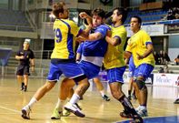 El Baracaldo en un partido frente al Teucro en el Pabell�n Municipal la pasada temporada.