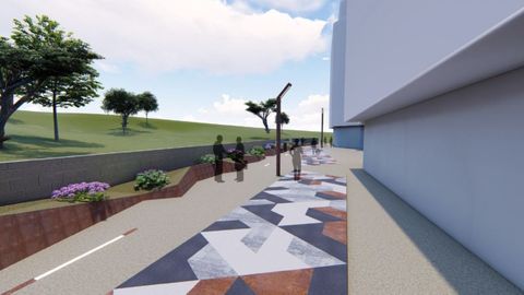 Recreacin de la reforma integral prevista para la calle Luis Seoane de Pontevedra