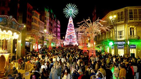Iluminacin de Navidad en Vigo.