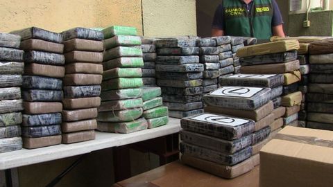 Kilos de cocaína incautados en el puerto de Marín en el 2020.