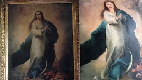 La pintura, antes y después de la intervención del restaurador de muebles